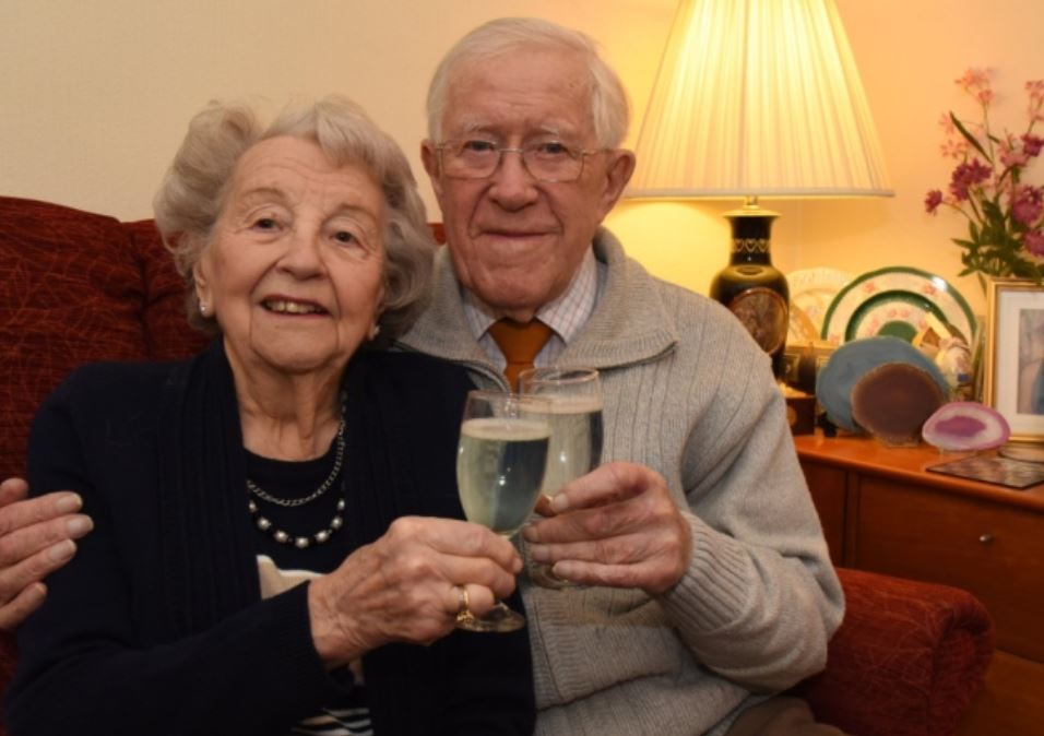 Newspaper article detailing the 70th Wedding Anniversary of John & Jessie Pask née Nicklen
Photograph from the Romford Recorder on 31 January, 2018
